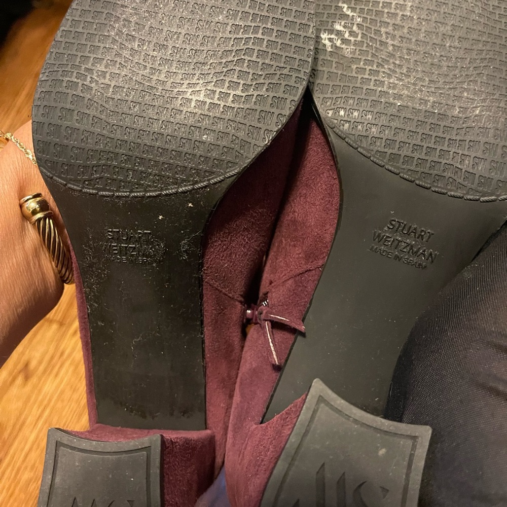 Stuart Weitzmann Booties-Gently Worn-Burgundy Col… - image 7